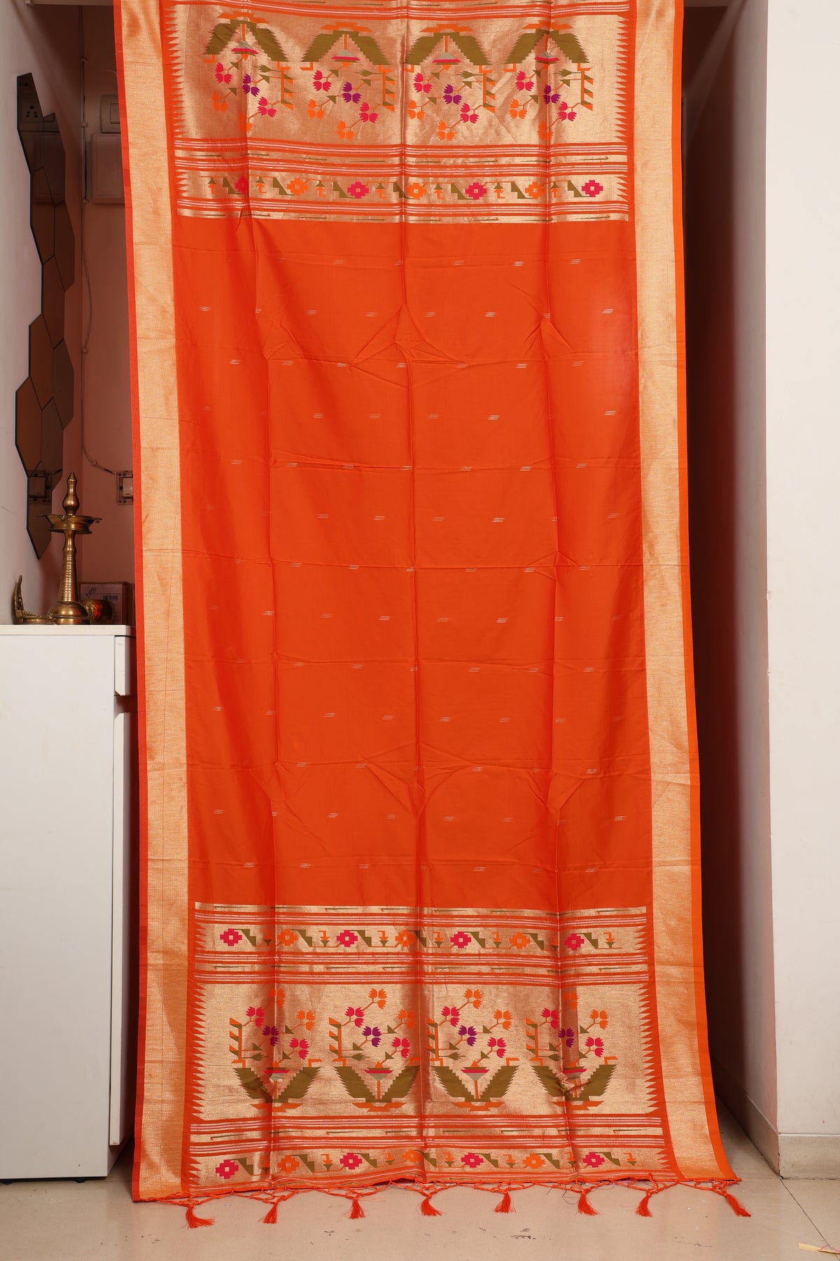 Kesari Orange Paithani Dupatta