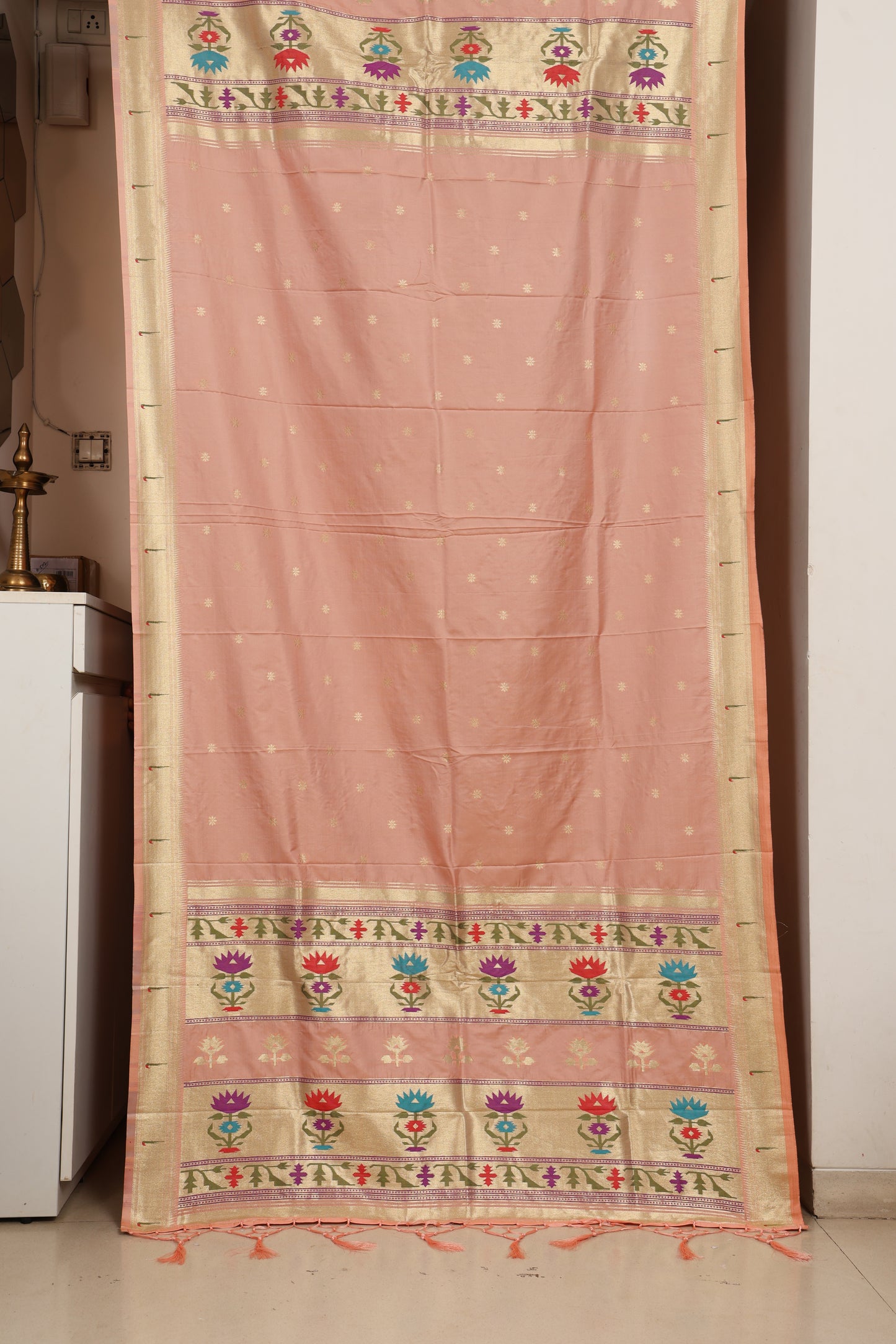 Soft Peach Paithani Dupatta