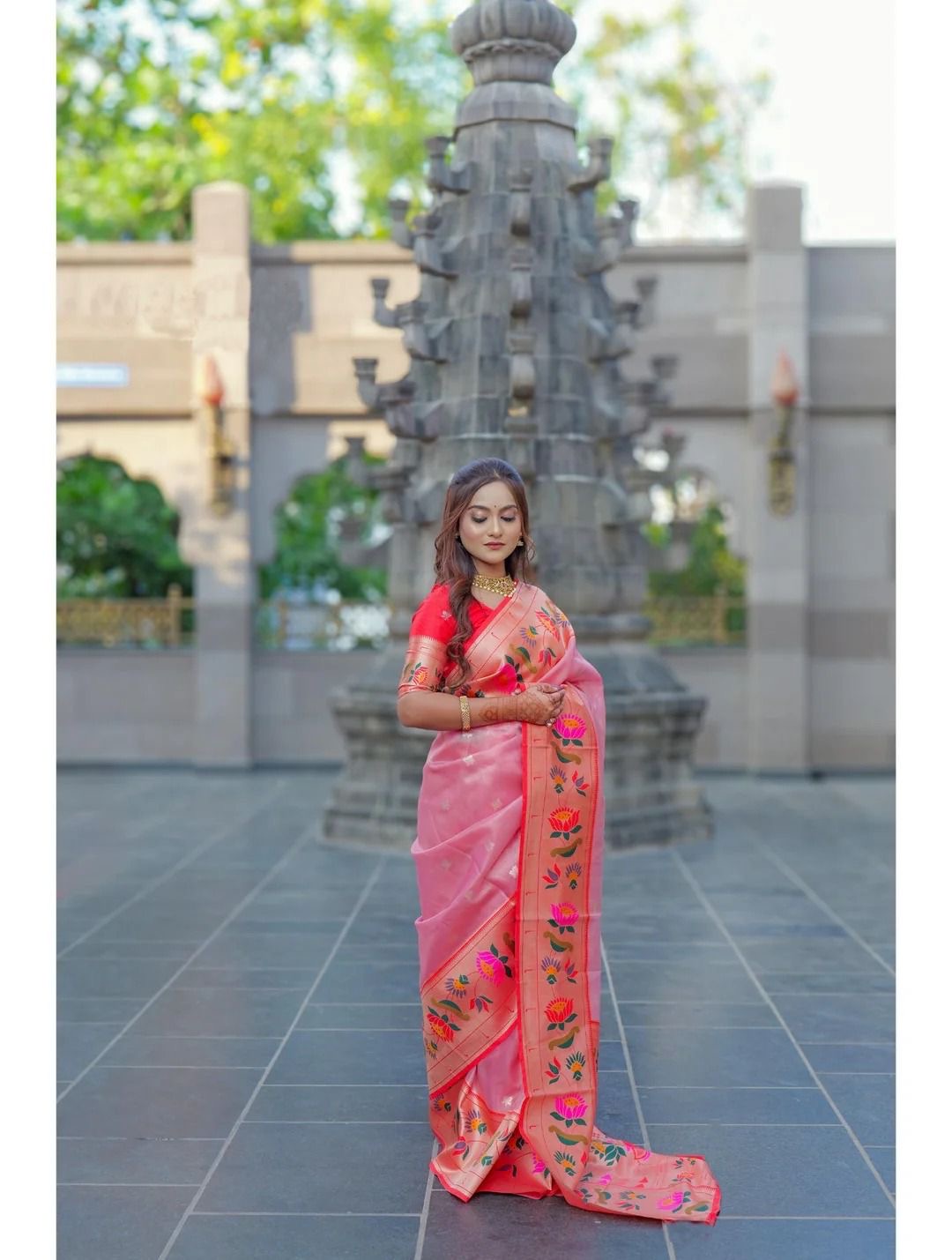 Blush Pink Padma Paithani