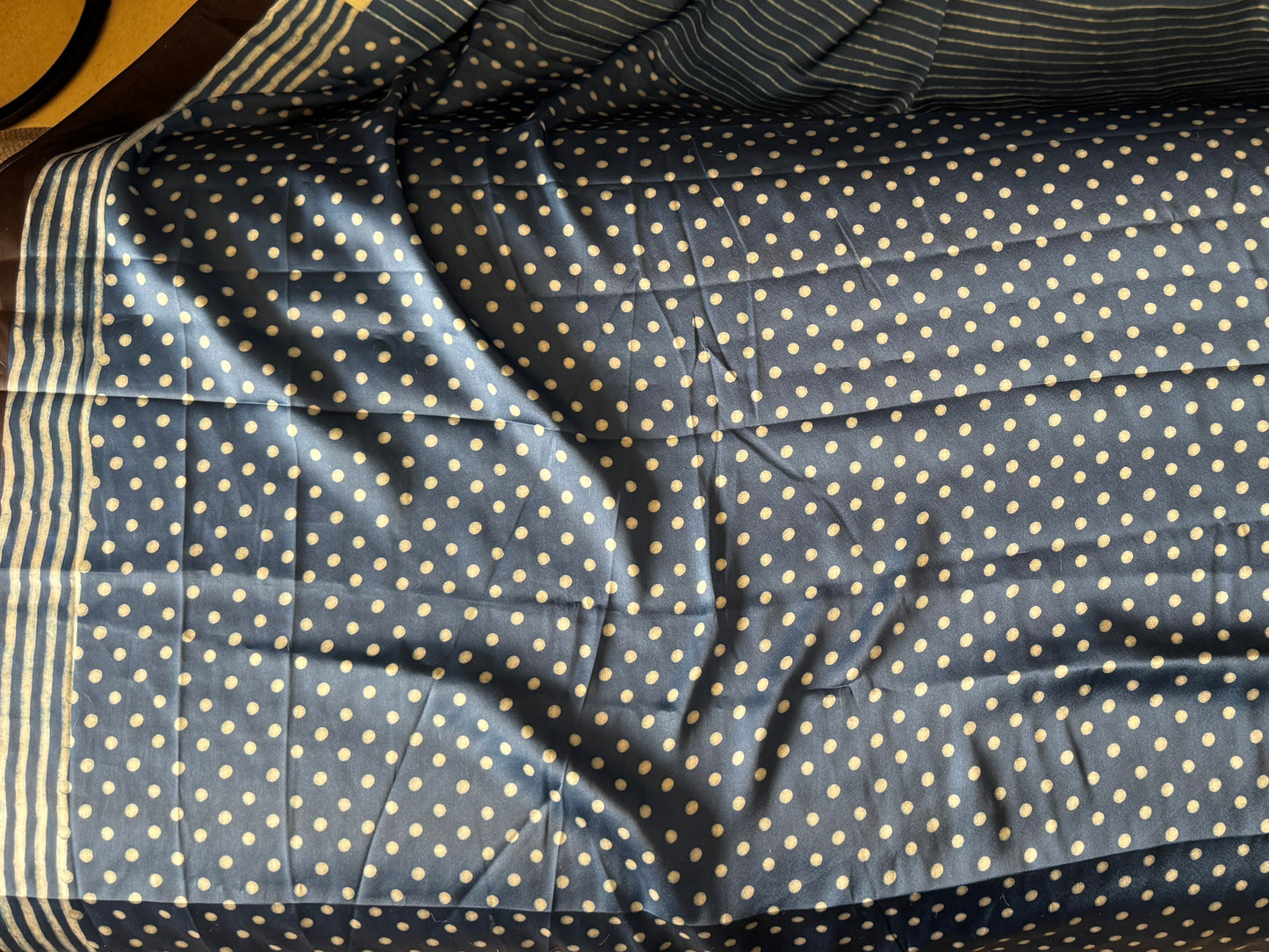 Deep Indigo and Black Semi Modal Silk Saree