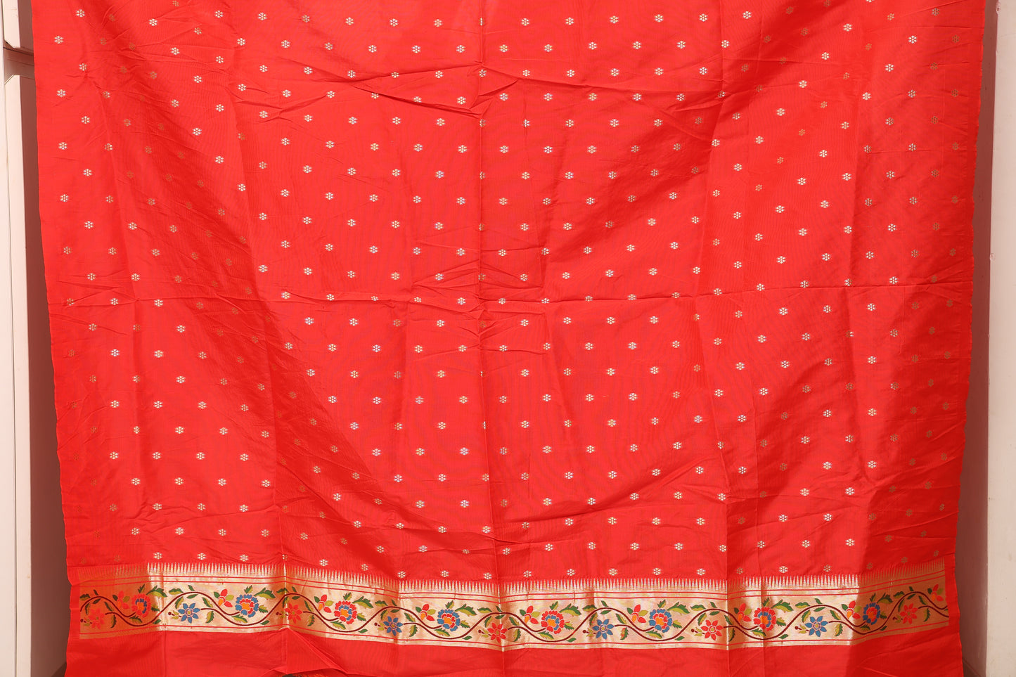 Kesari Orange Skirt Border Premium Paithani