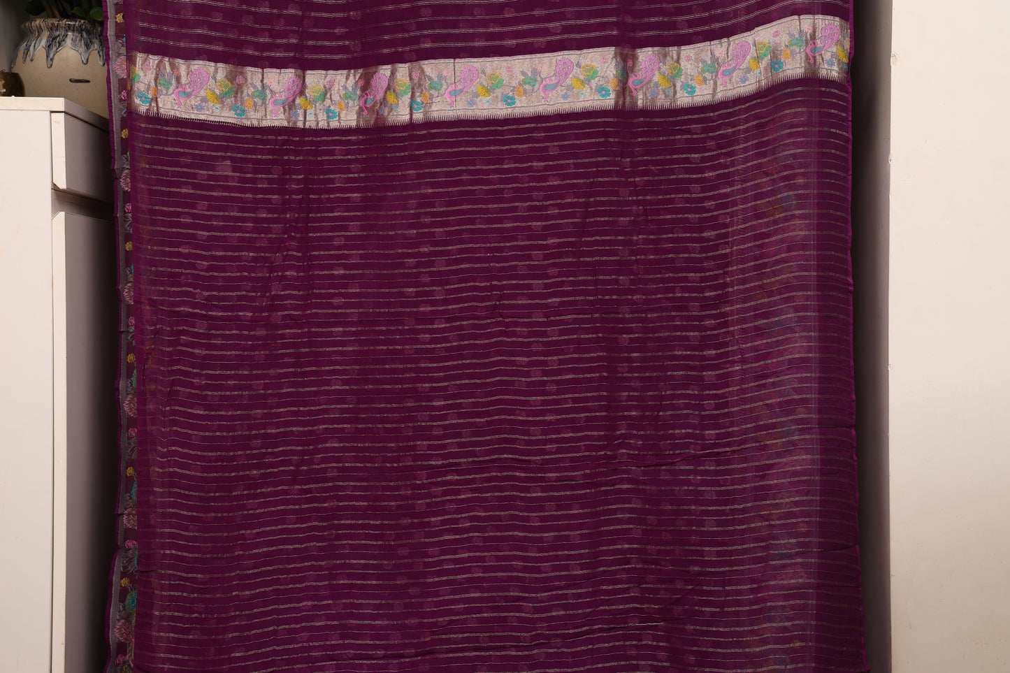 Royal Magentta Georgette Paithani