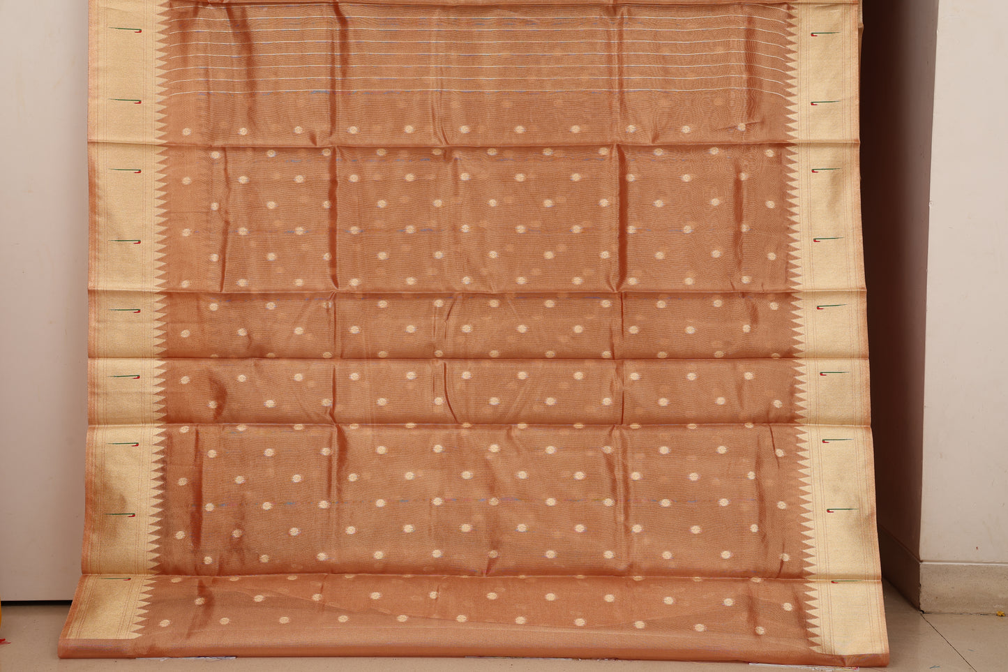 Copper Rust Chanderi Paithani