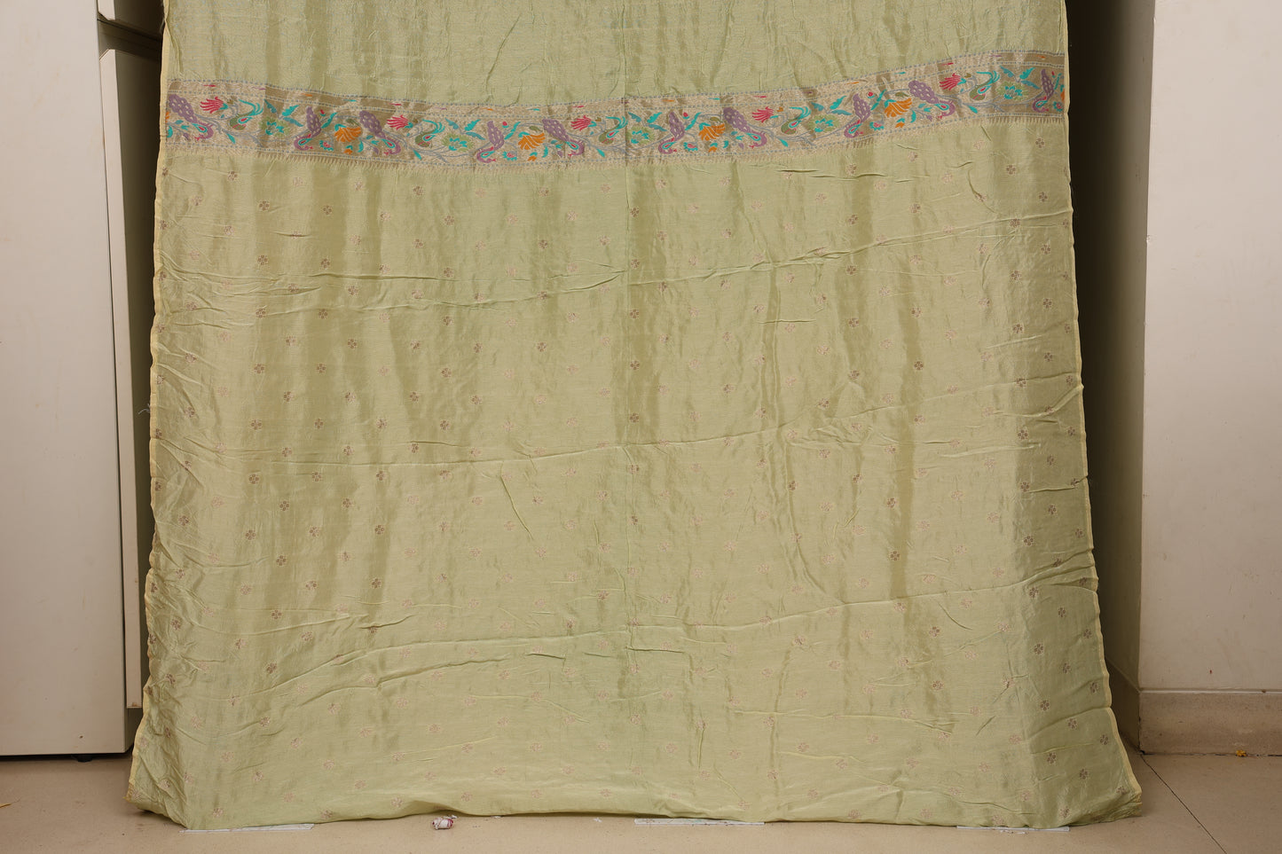 Pastel Pista Bandhej Paithani