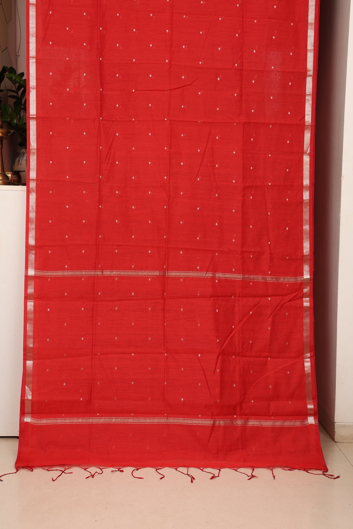 Sindoor Red Maheshwari Saree