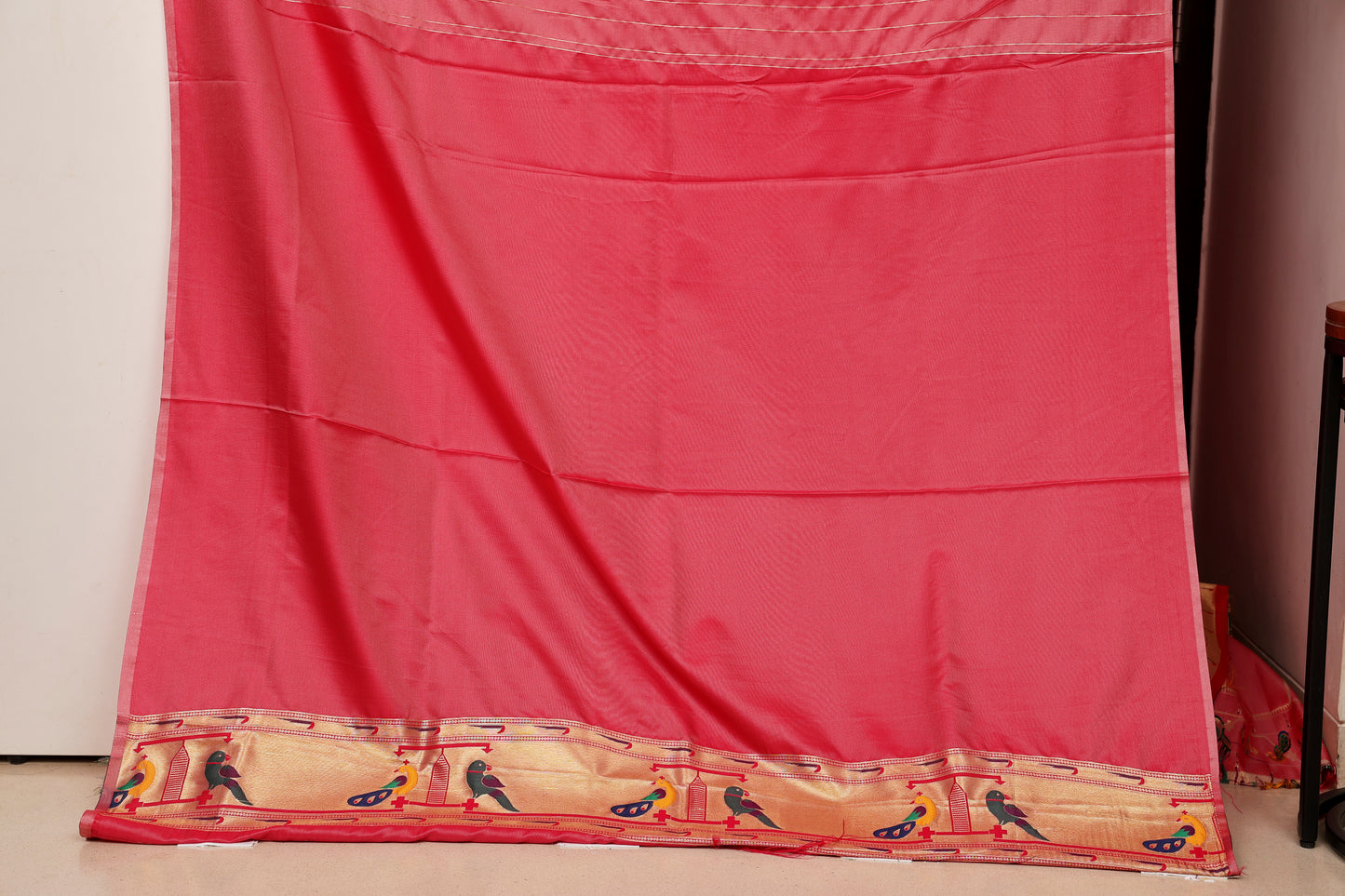Ivory Gold Tissue Silk Blend Paithani