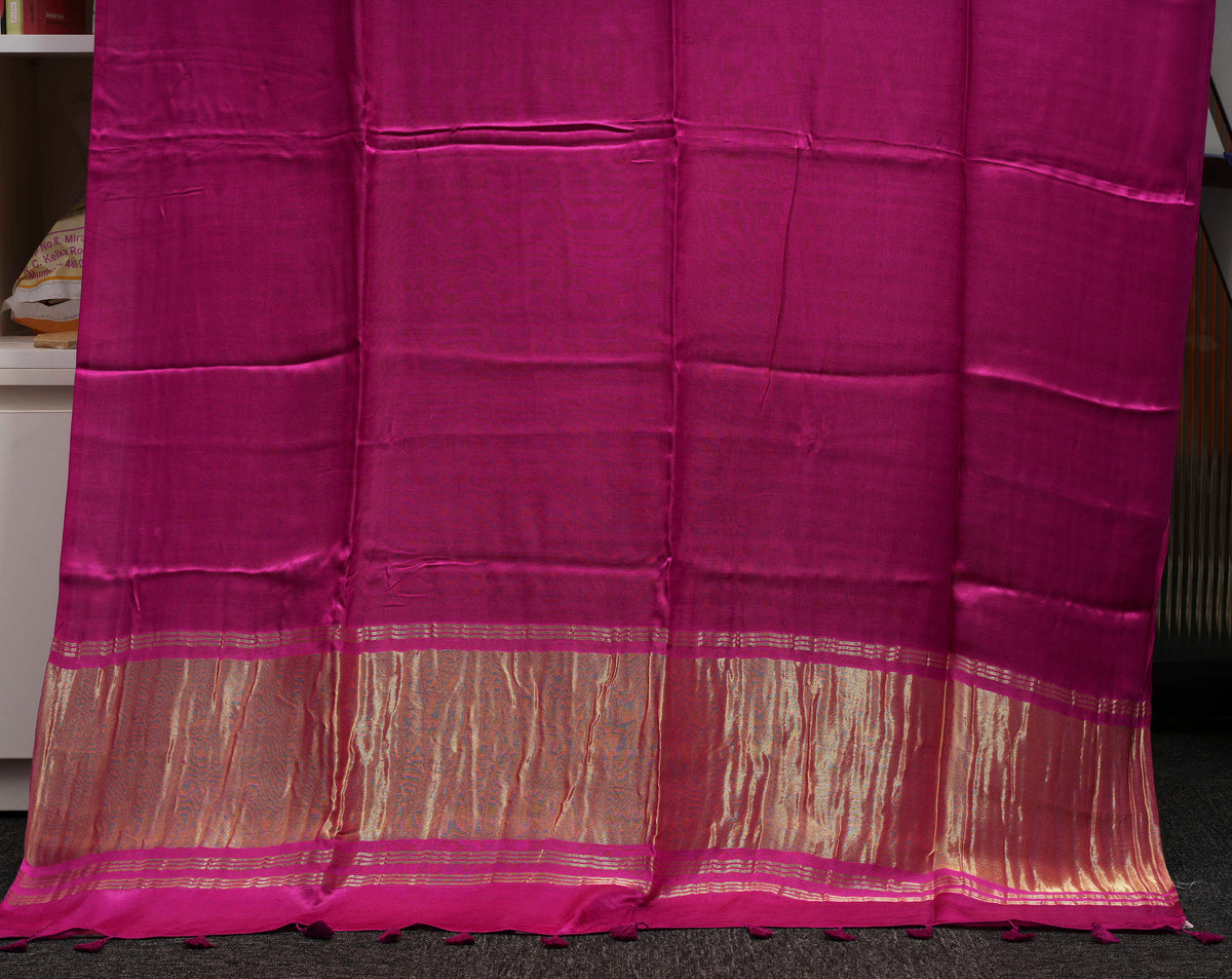 Deep Magenta Pure Modal Silk Saree