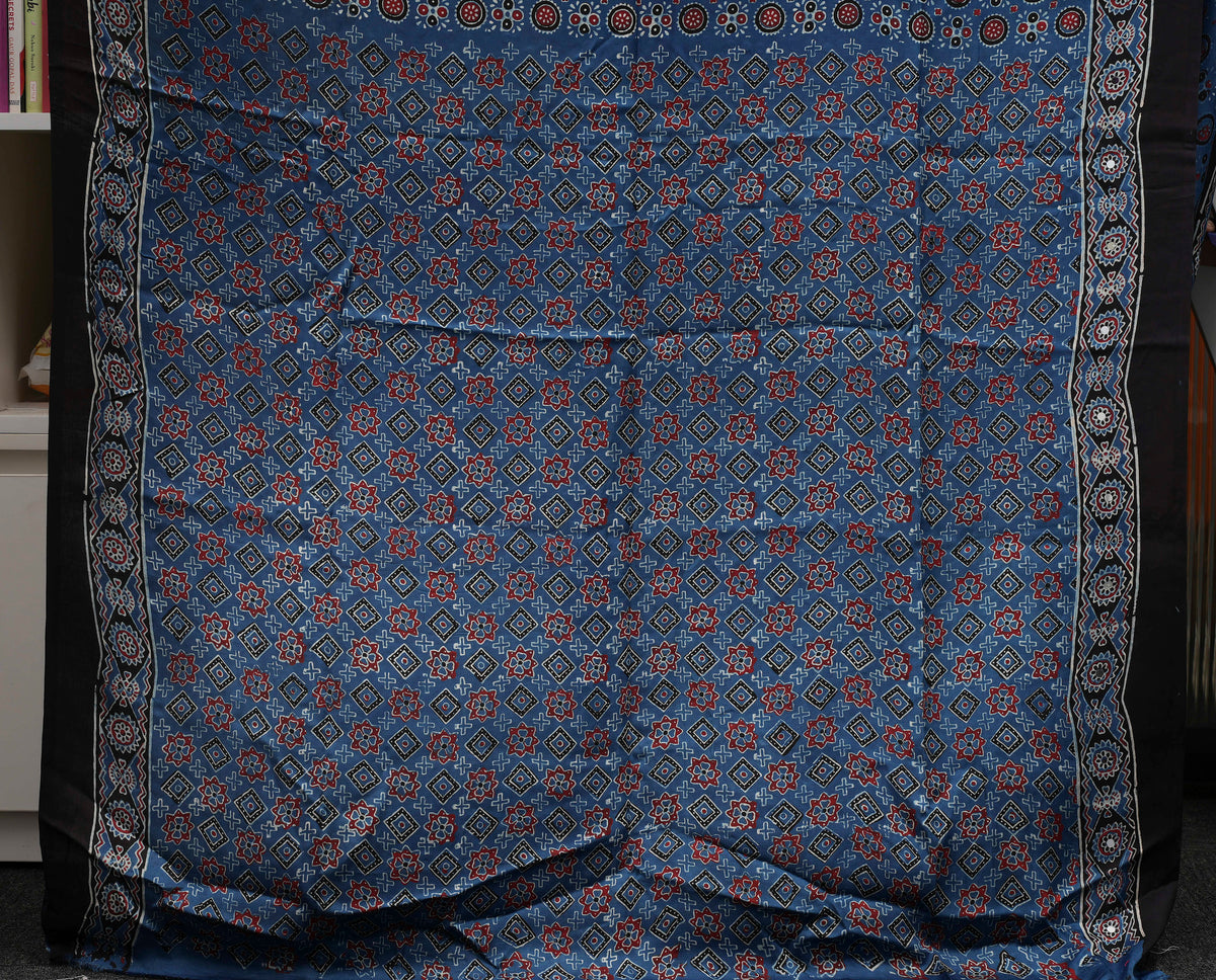Indigo Blue Pure Modal Silk Ajrakh