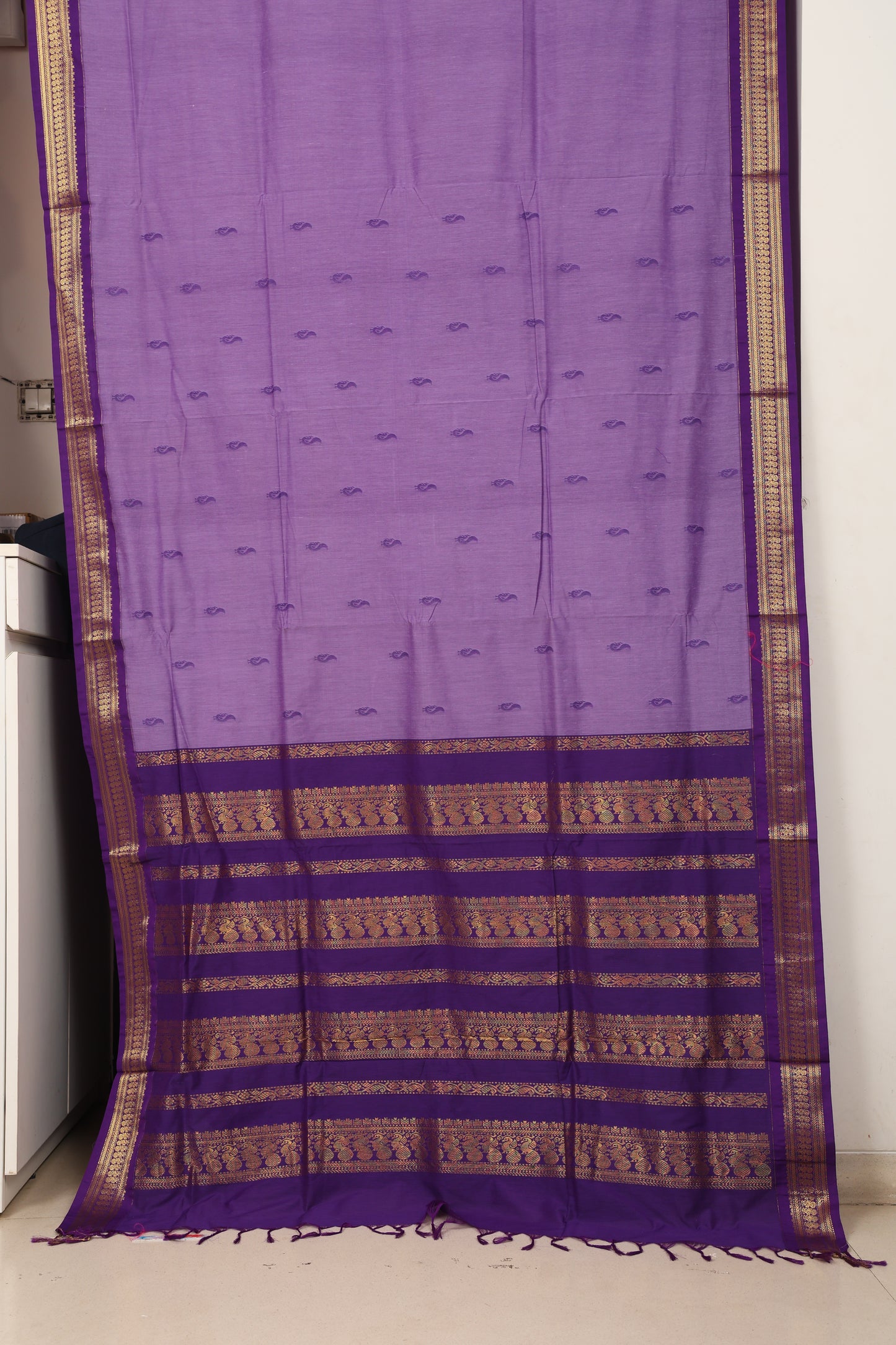 Purple Gadwal Cotton Saree