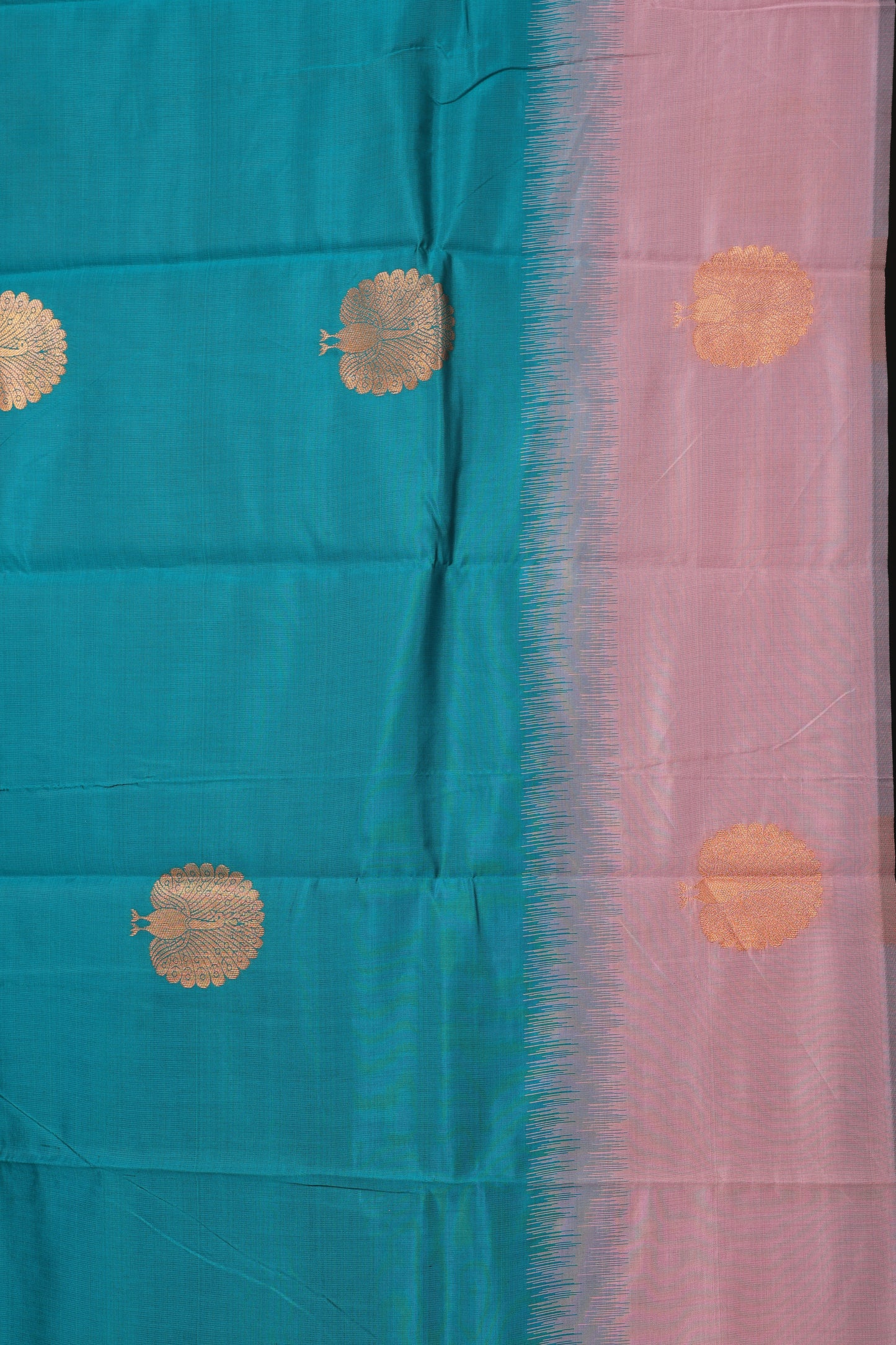Teal and Blush Pink Laxmi Silk