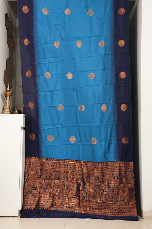 Royal Blue and Navi Blue Laxmi Silk