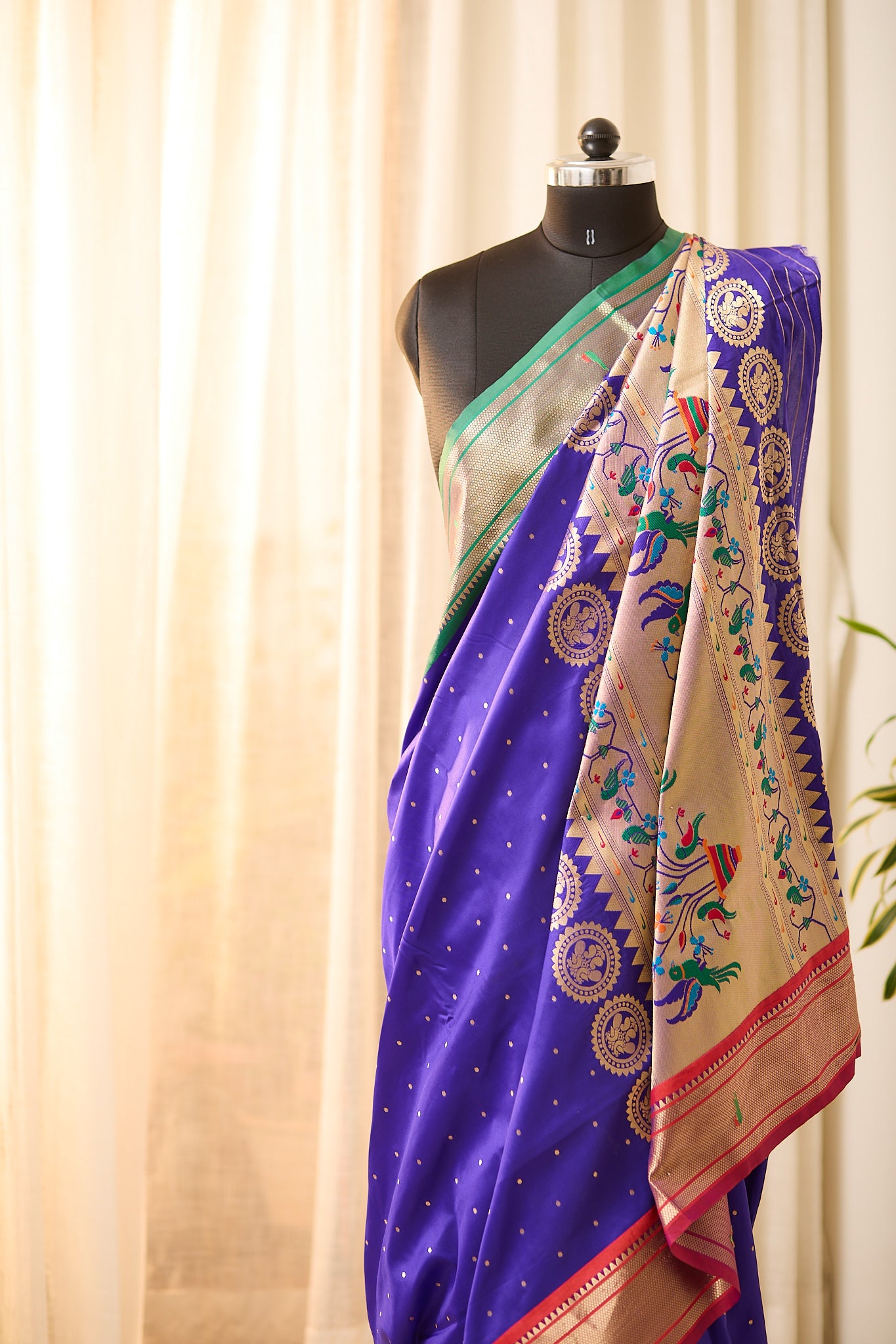 Royal Blue Ganga Jammuna Border Paithani