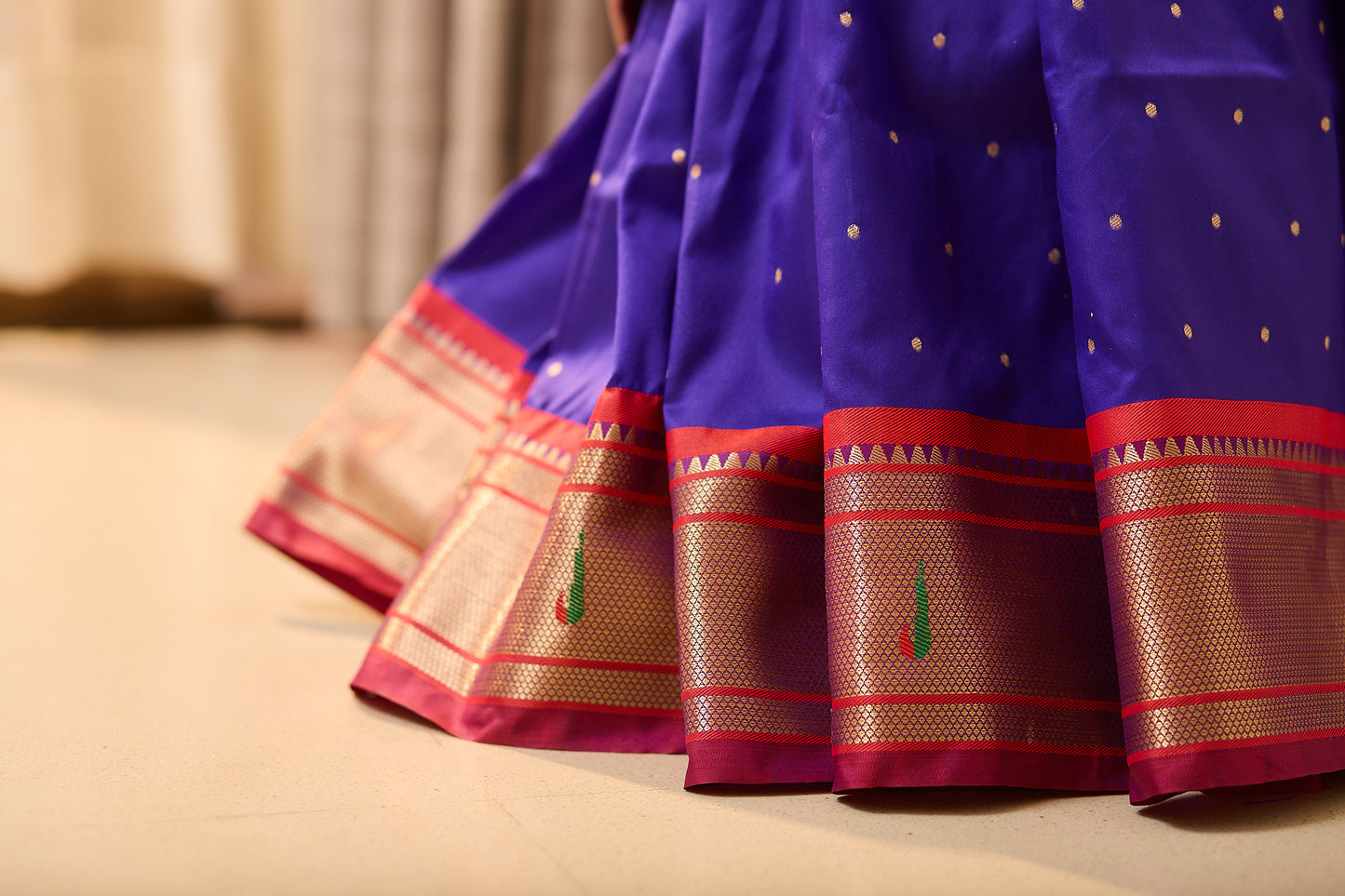 Royal Blue Ganga Jammuna Border Paithani