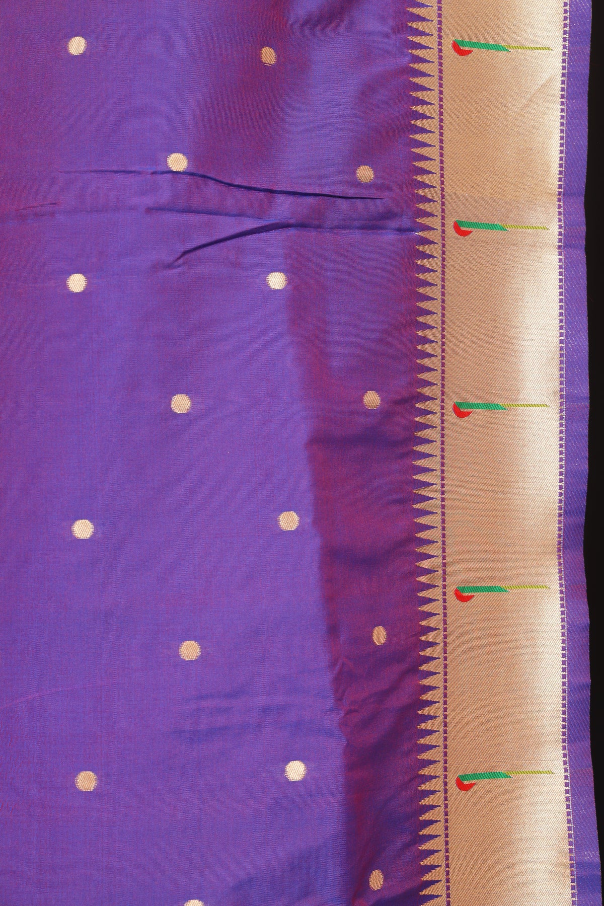 Royal Violet Paithani and Kalamkari Fusion
