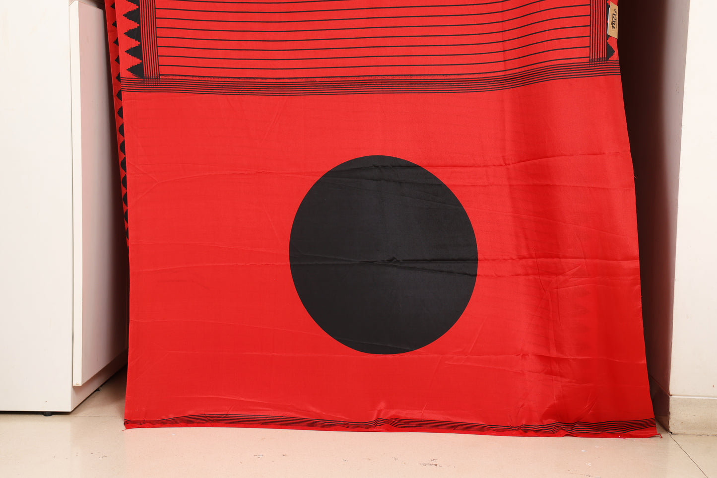 Red and Black Semi Modal Silk Saree