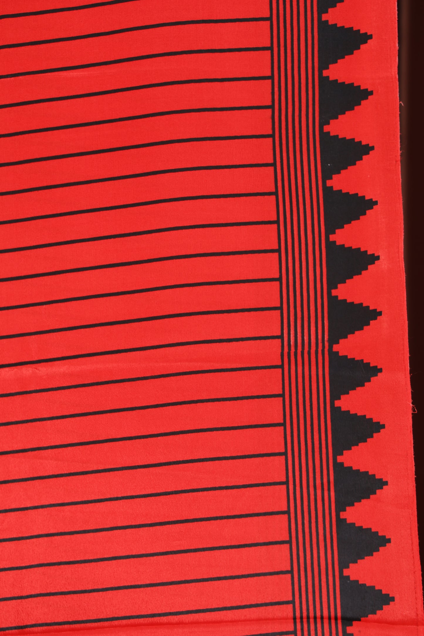 Red and Black Semi Modal Silk Saree