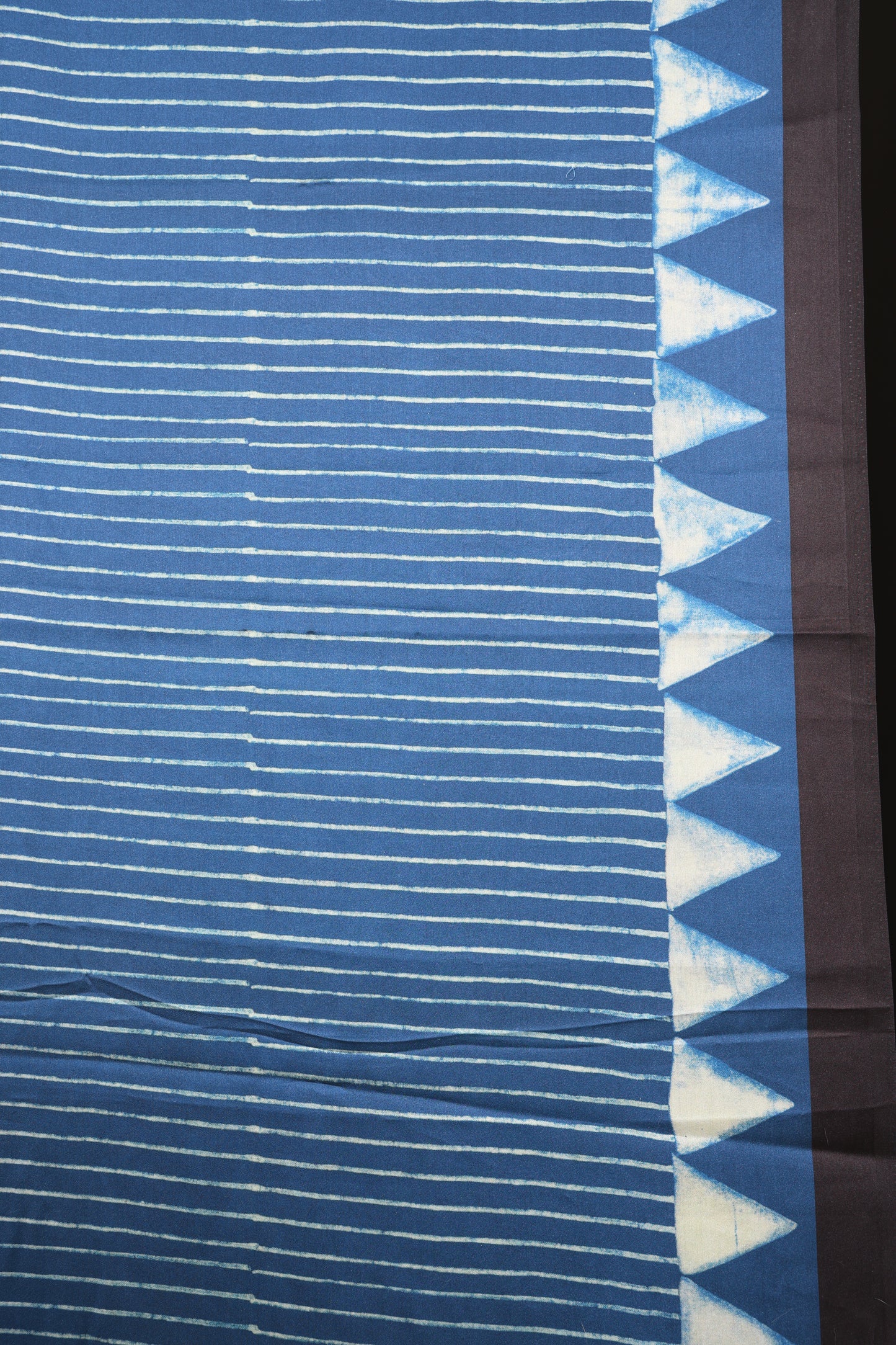 Deep Indigo and Black Semi Modal Silk Saree