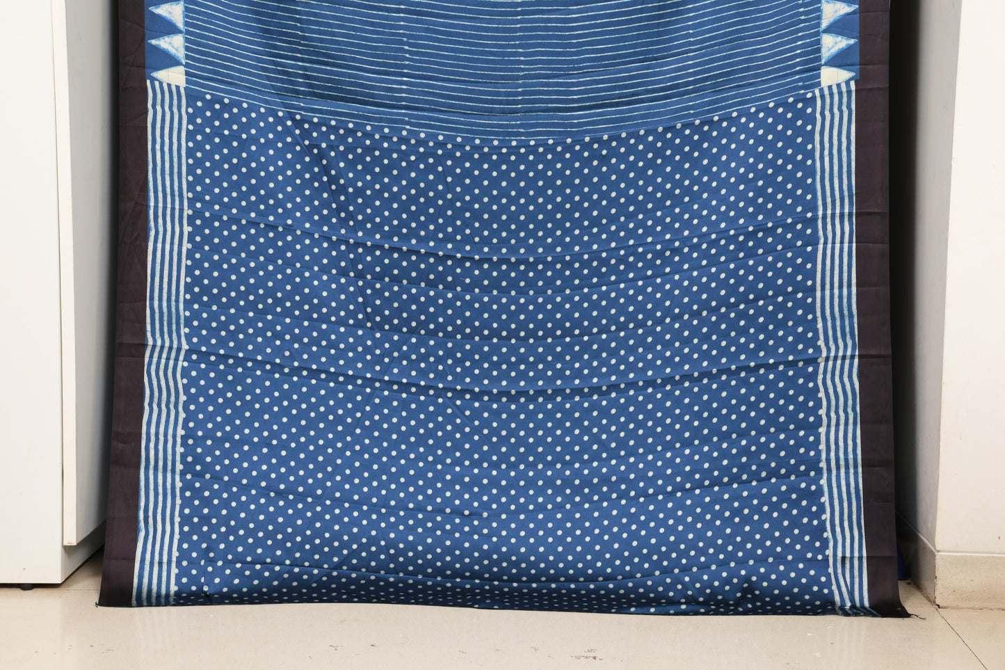 Deep Indigo and Black Semi Modal Silk Saree