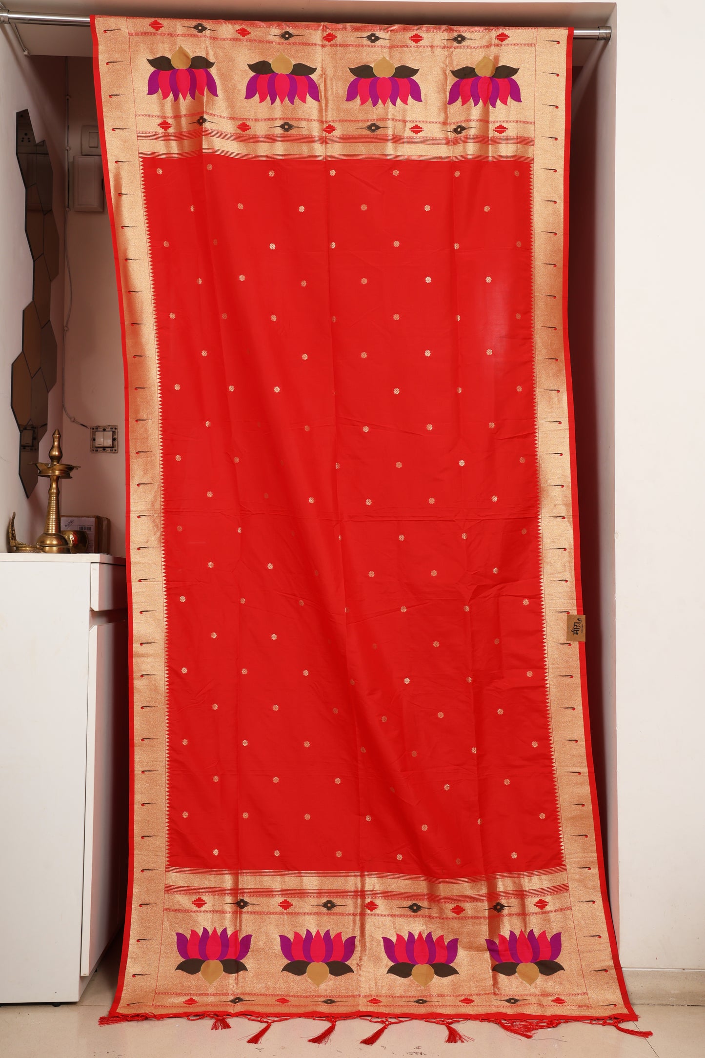 Sindoor Red Paithani Dupatta
