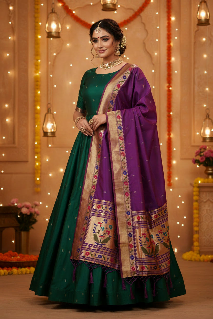 Deep Purple Paithani Dupatta