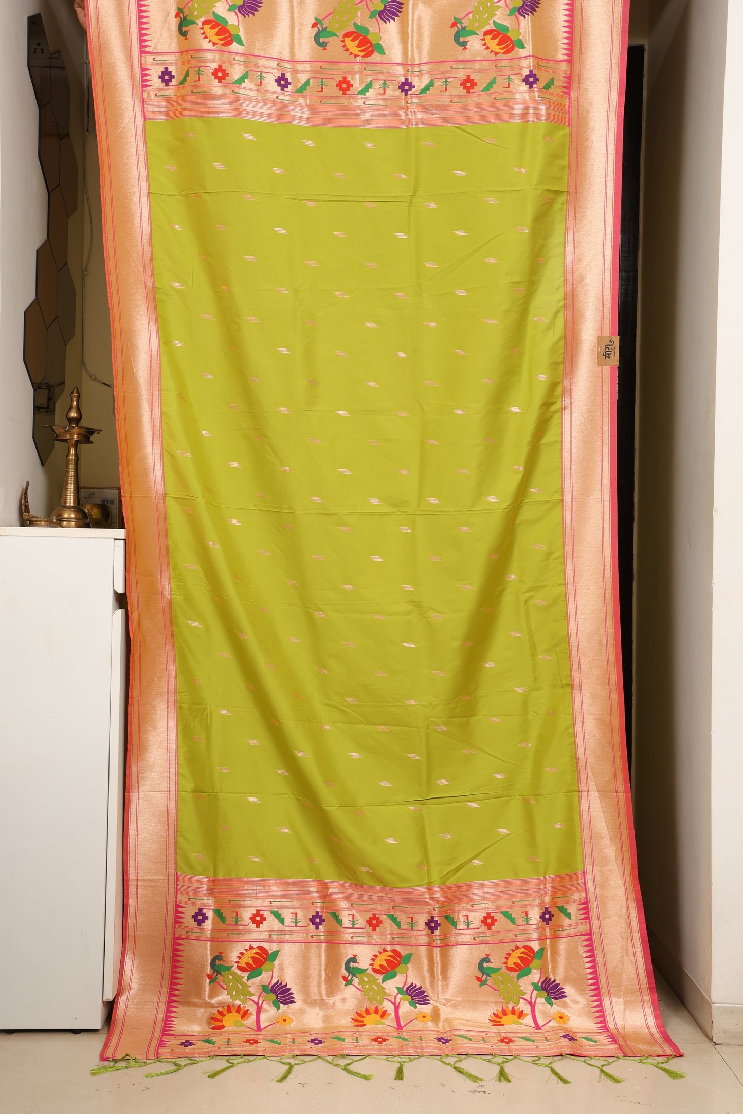Parrot Green Paithani Dupatta