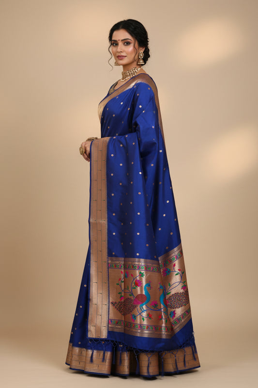 Royal Blue Paithani Dupatta