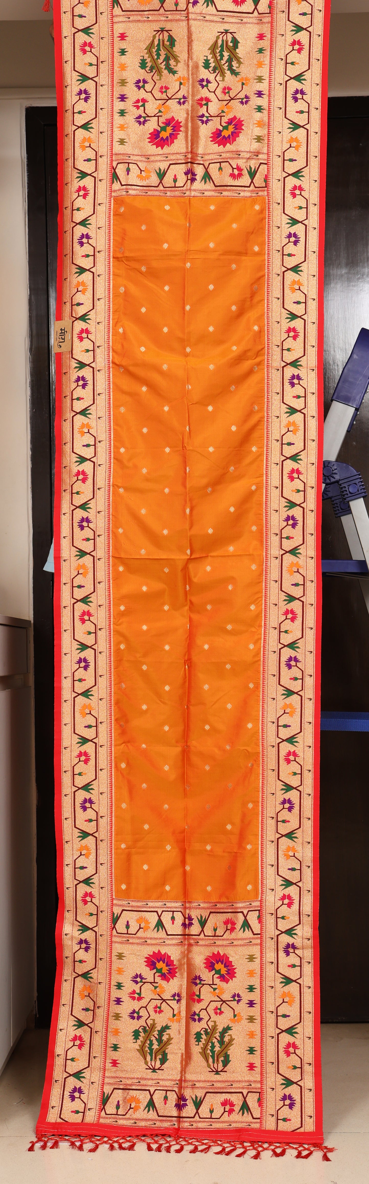 Mustard and Red Royal Paithani Shela
