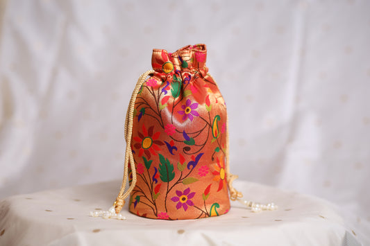 Paithani All Over Design Potali Bag -02