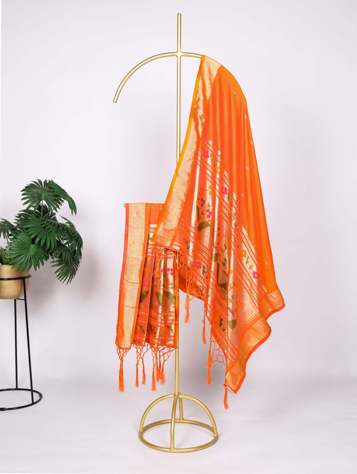 Kesari Orange Paithani Dupatta