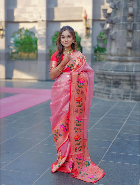 Blush Pink Padma Paithani
