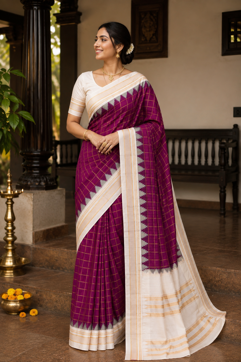 Deep Violet Ilkal Paithani