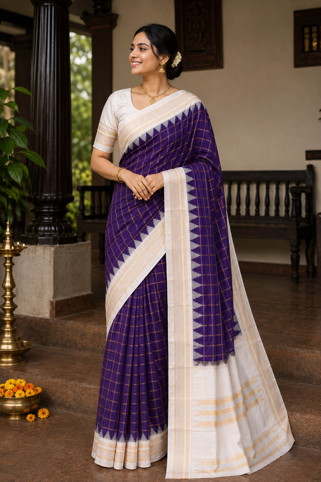 Deep Violet Ilkal Paithani