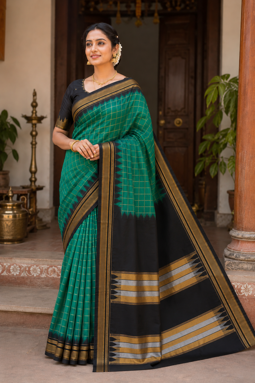 Emerald Green Ilkal Paithani