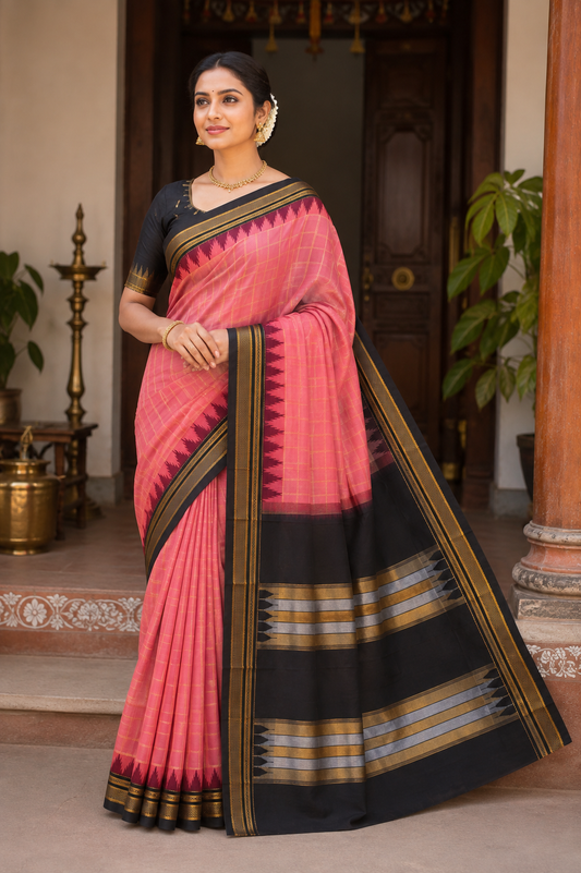 Magenta Pink Ilkal Paithani