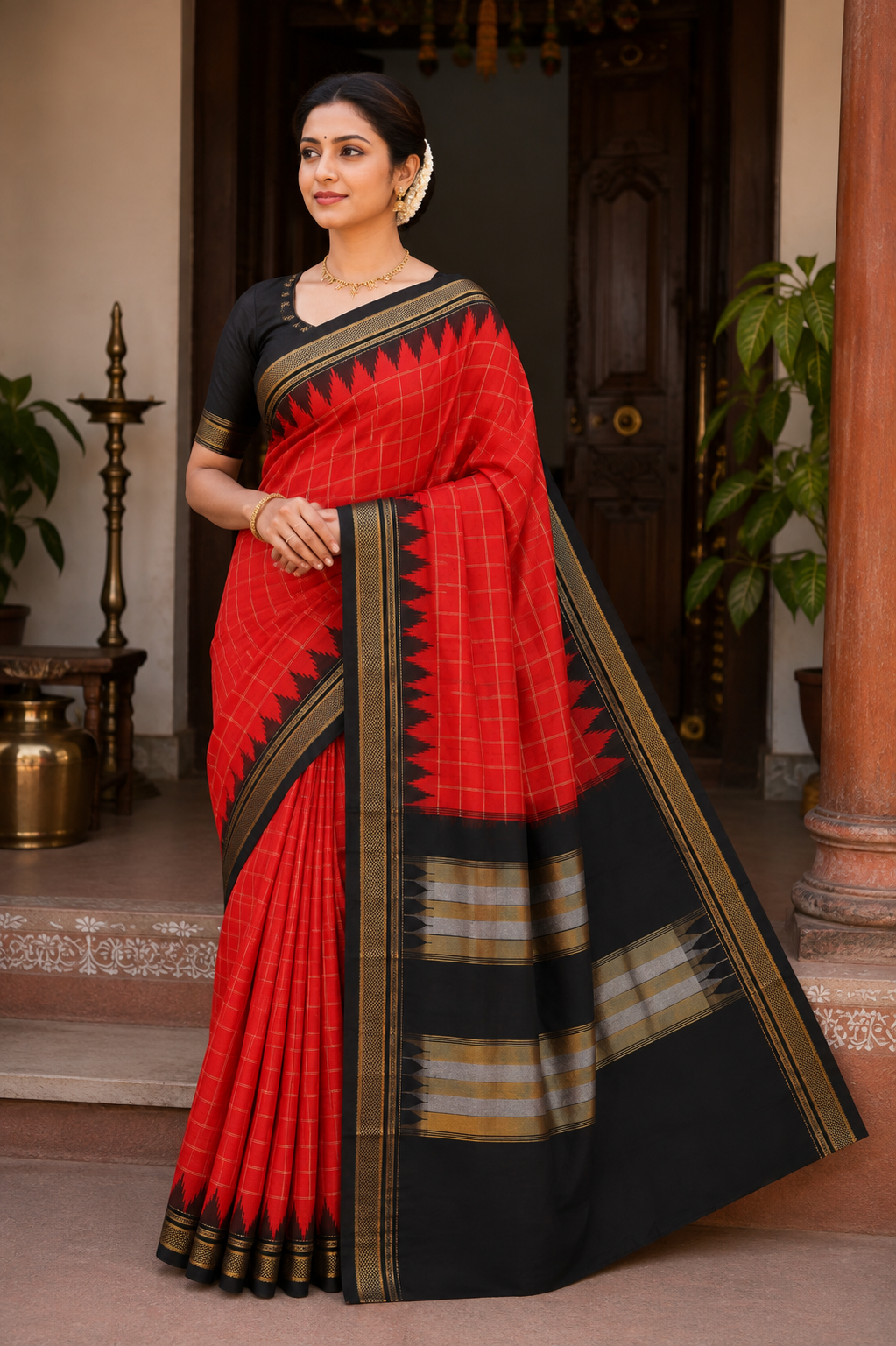 Crimson Red Ilkal Paithani