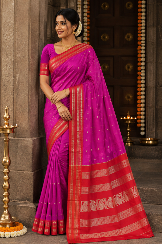 Royal Magenta Narayanpeth Saree