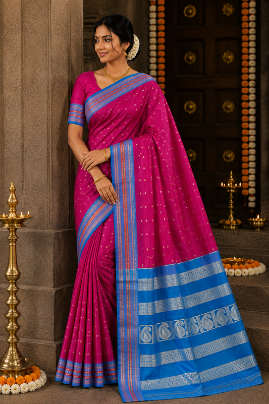Berry Plum Narayanpeth Saree