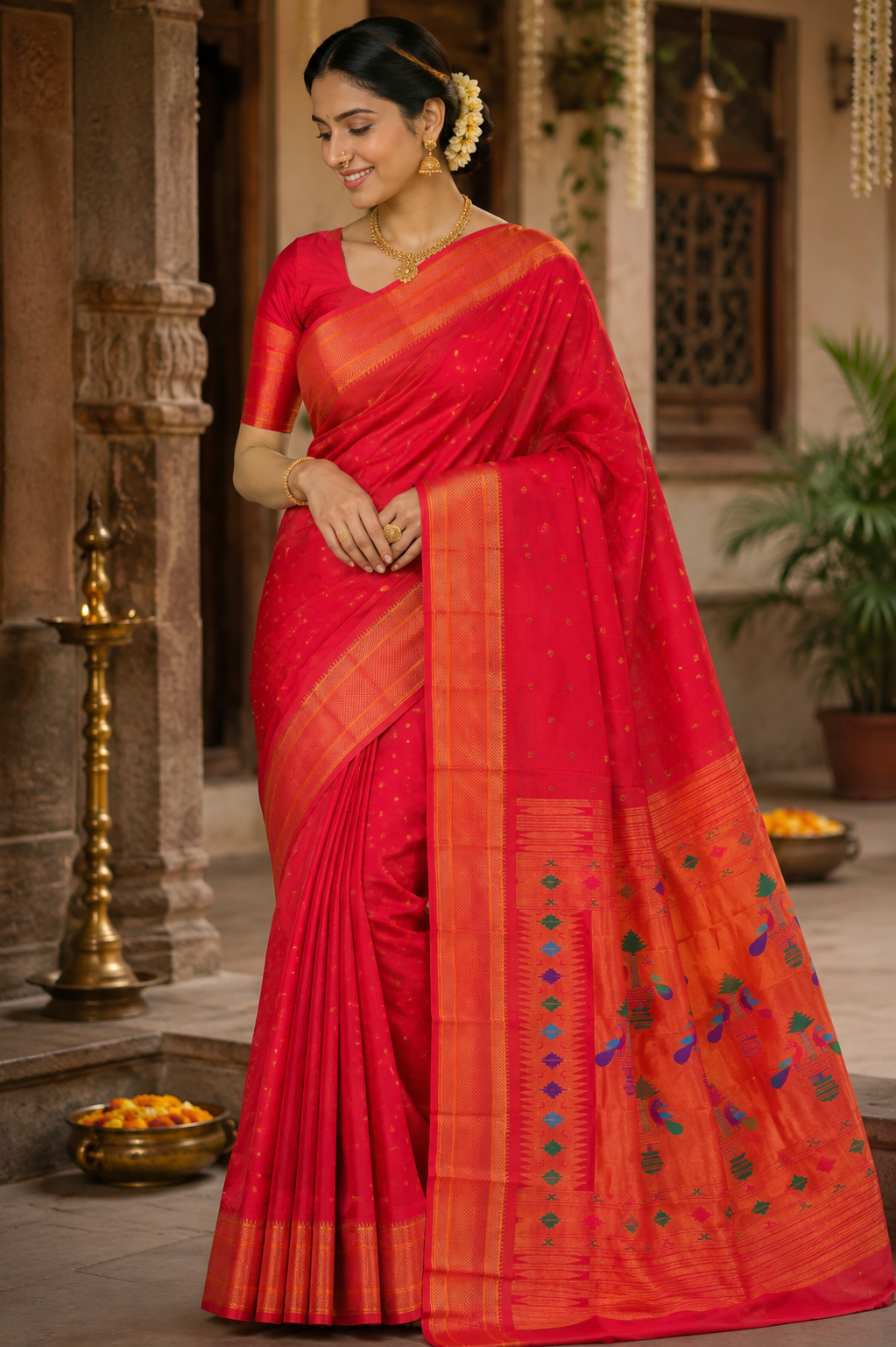 Rani Pink Kalanji Paithani