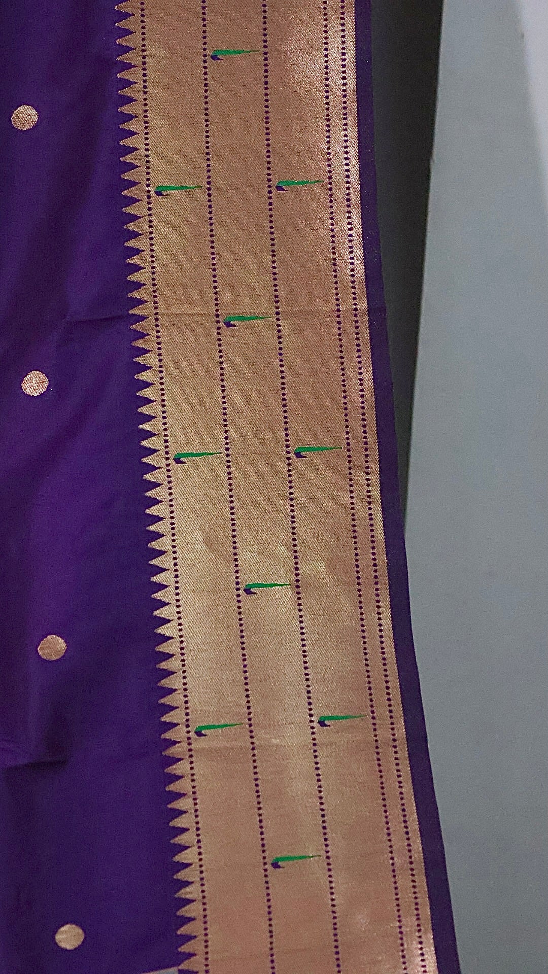 Royal Purple Kanjivaram Silk blend Paithani Saree with unstitched blouse