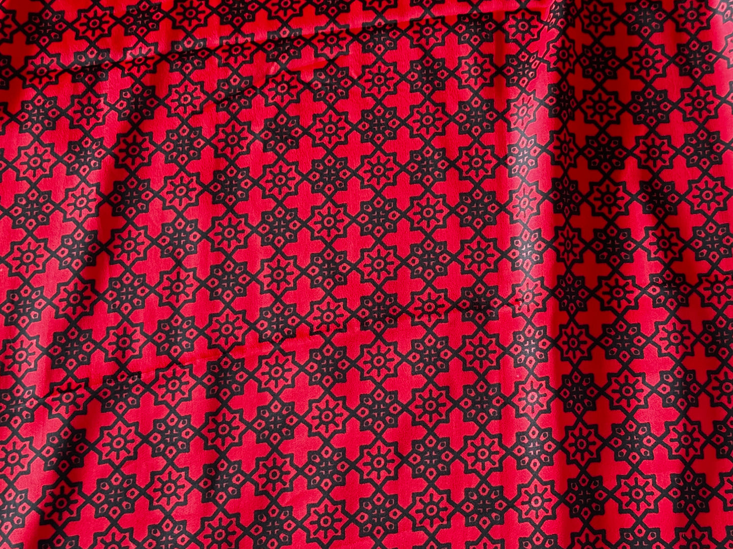 Red and Black Semi Modal Silk Saree