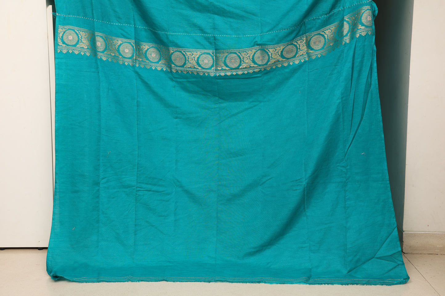Deep Teal Munga Silk Saree