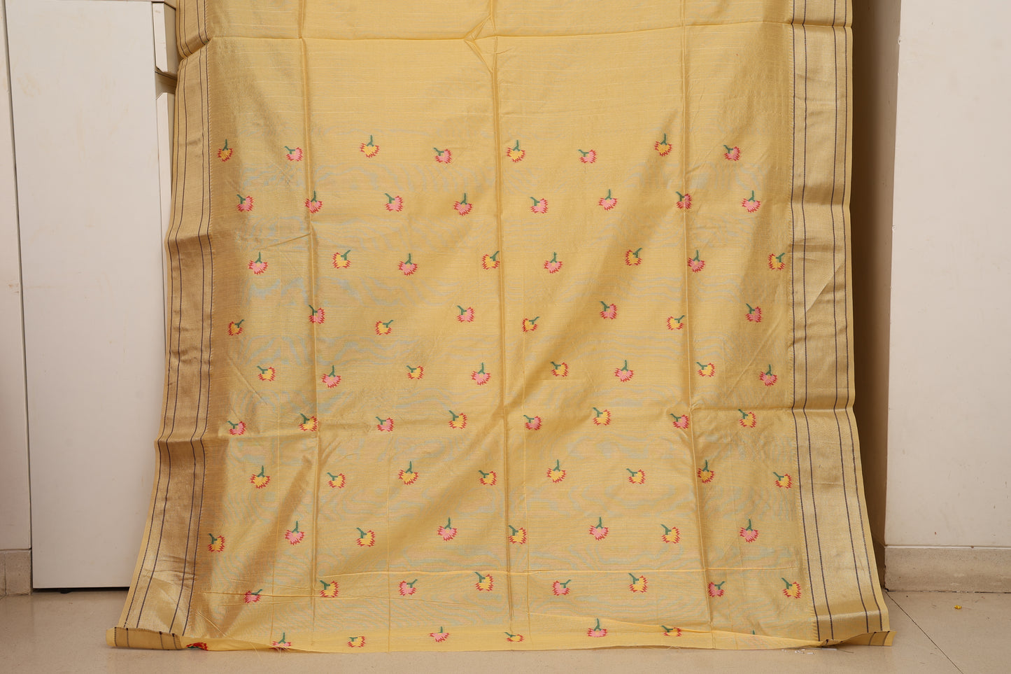 Haldi Gold Tussar Silk Blend Paithani