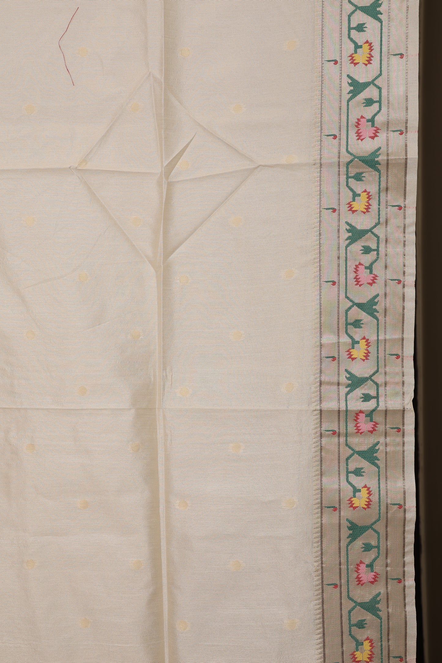 Off White Tussar Silk Blend Paithani