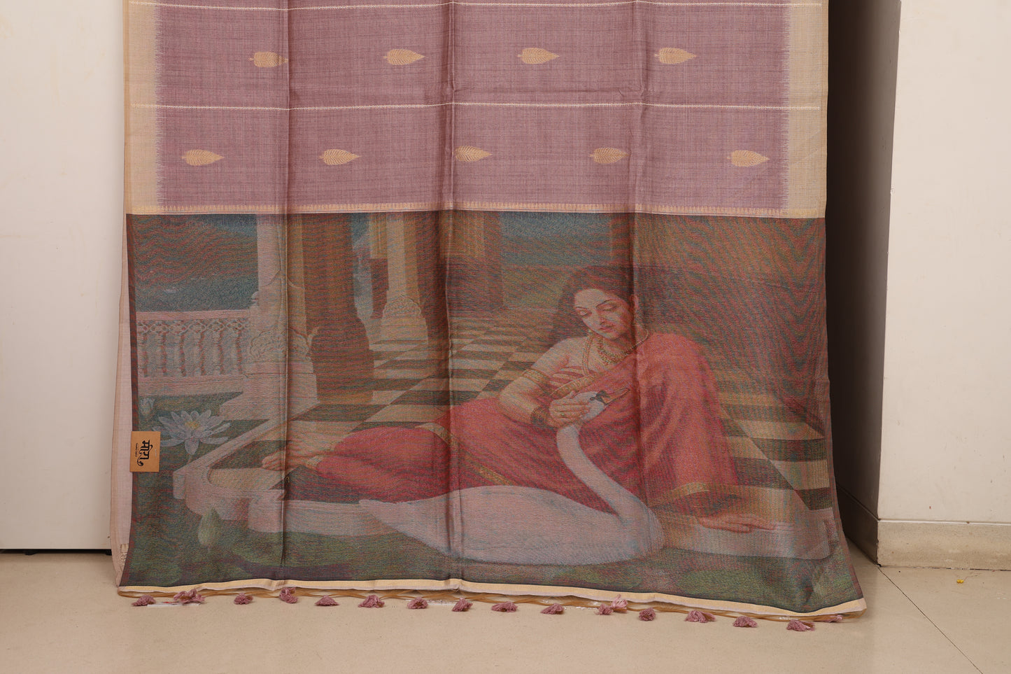 Dusty Lavender Art Tussar Linen