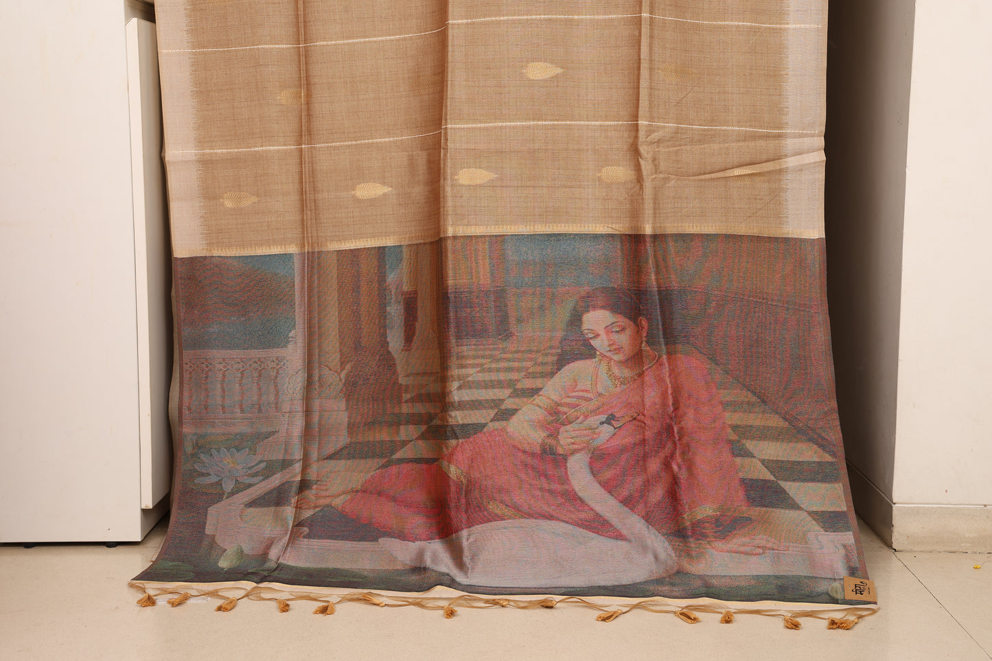 Earthy Caramel Art Tussar Linen