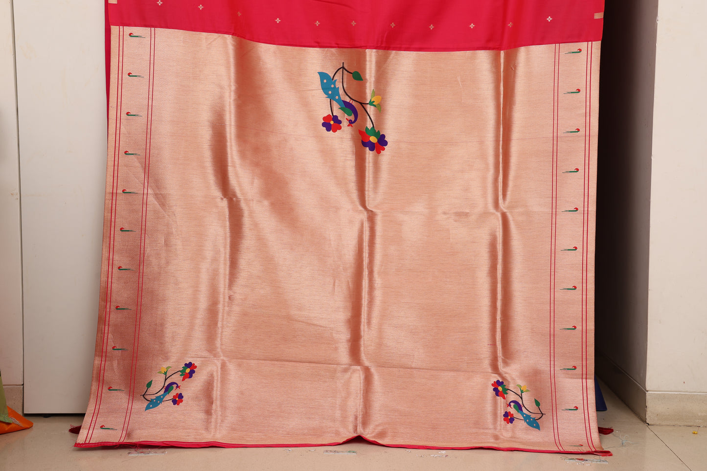 Rani Peacock Border Paithani