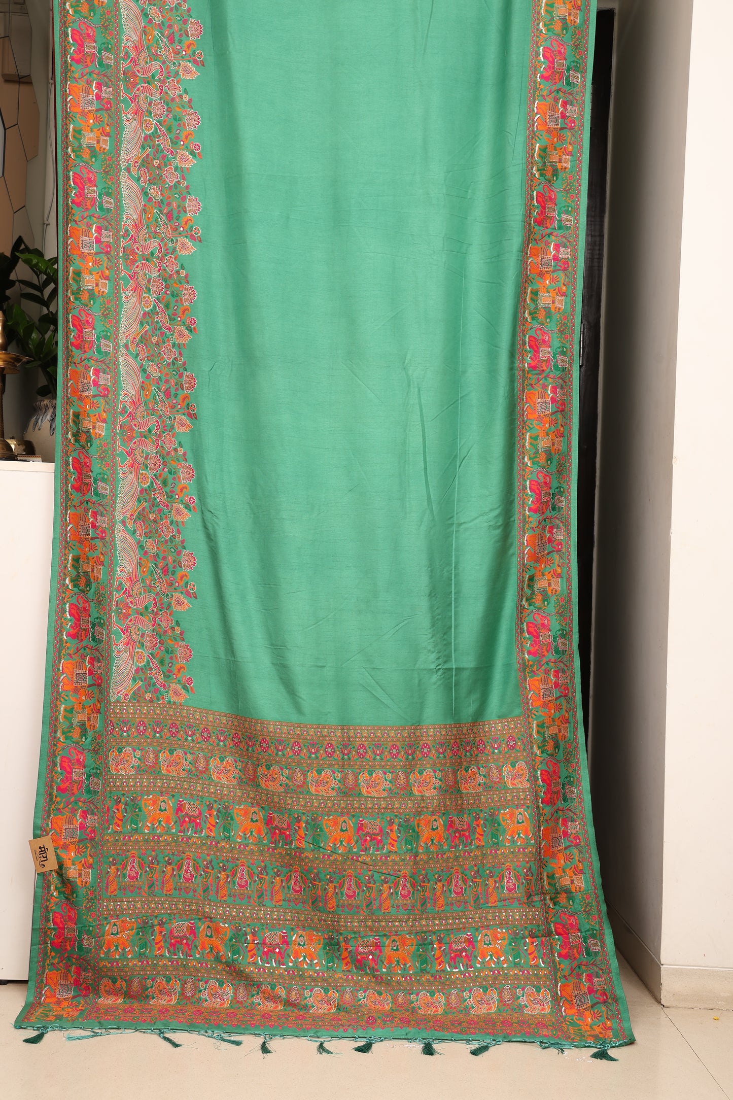 Pista Green Pashmeena Paithani