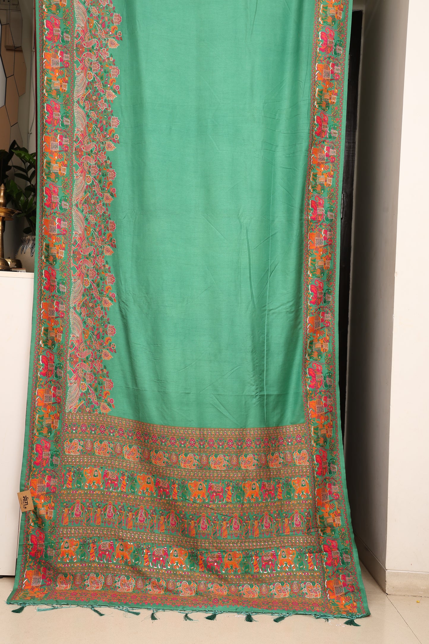 Pista Green Pashmeena Paithani