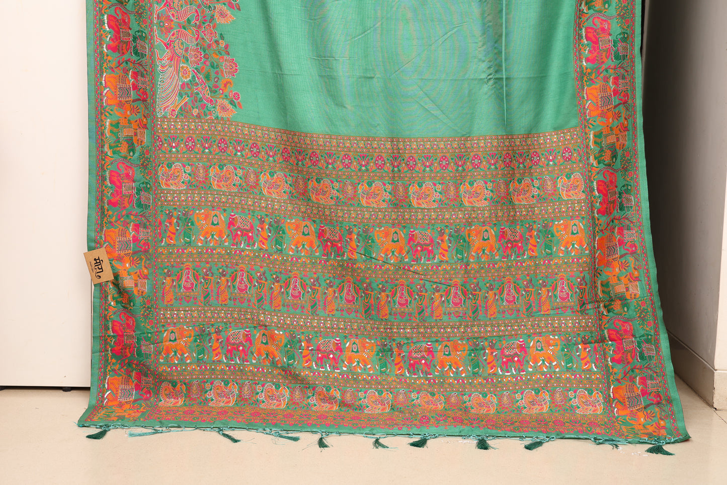 Pista Green Pashmeena Paithani