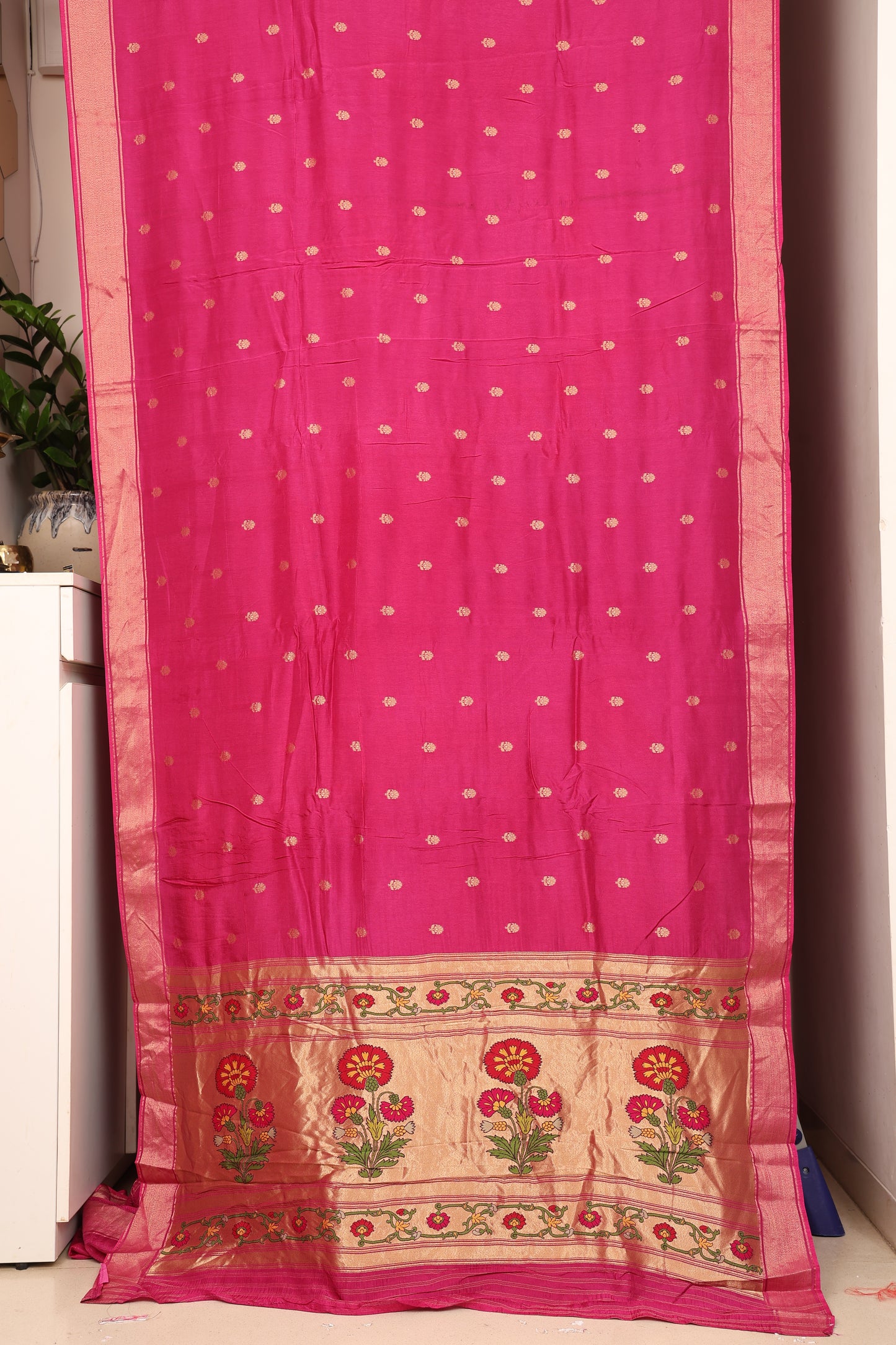 Rani Pink Munga Paithani